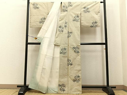 平和屋着物■本場大島紬　白大島　7マルキ　総絣　楓　正絹　逸品　BAAY8005hj