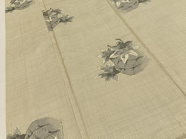 平和屋着物■本場大島紬　白大島　7マルキ　総絣　楓　正絹　逸品　BAAY8005hj