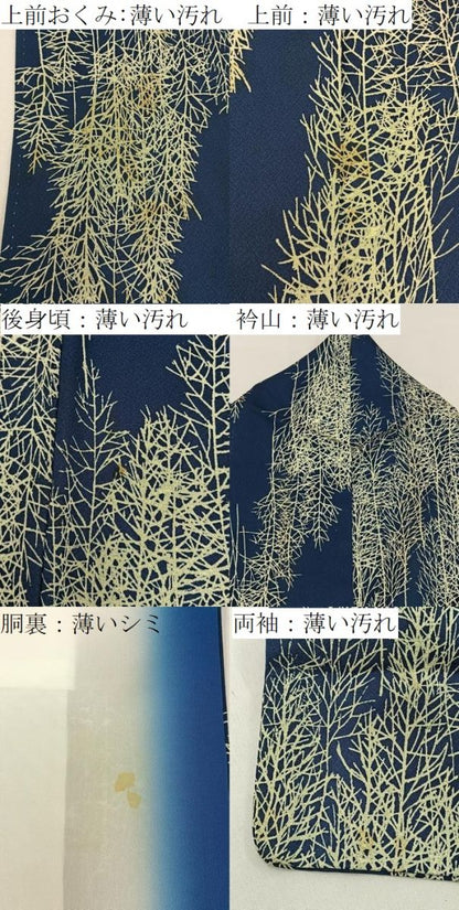 平和屋着物■上質な小紋　木立　正絹　逸品　BAAY8008hj