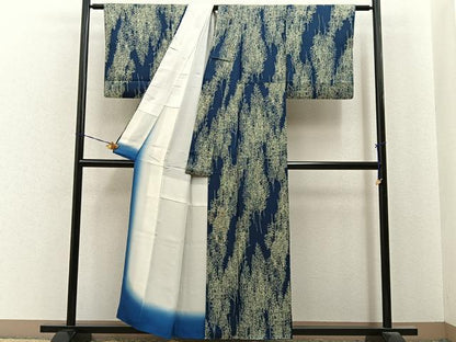 平和屋着物■上質な小紋　木立　正絹　逸品　BAAY8008hj