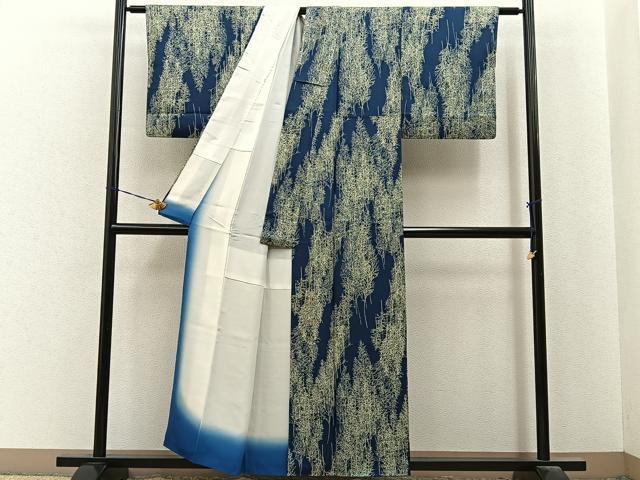 平和屋着物■上質な小紋　木立　正絹　逸品　BAAY8008hj