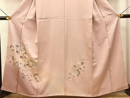 平和屋着物■中国三大刺繍　相良刺繍　訪問着　菊　暈し染め　正絹　逸品　BAAY8010hj