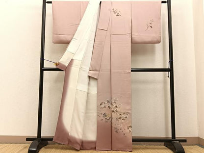 平和屋着物■中国三大刺繍　相良刺繍　訪問着　菊　暈し染め　正絹　逸品　BAAY8010hj