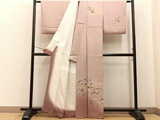 平和屋着物■中国三大刺繍　相良刺繍　訪問着　菊　暈し染め　正絹　逸品　BAAY8010hj