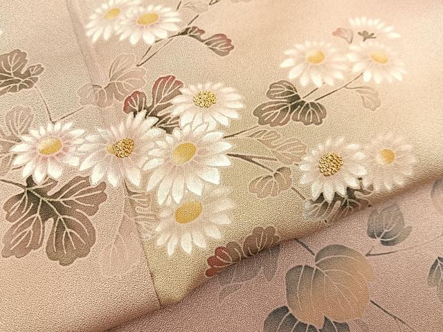 平和屋着物■中国三大刺繍　相良刺繍　訪問着　菊　暈し染め　正絹　逸品　BAAY8010hj
