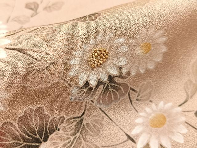平和屋着物■中国三大刺繍　相良刺繍　訪問着　菊　暈し染め　正絹　逸品　BAAY8010hj