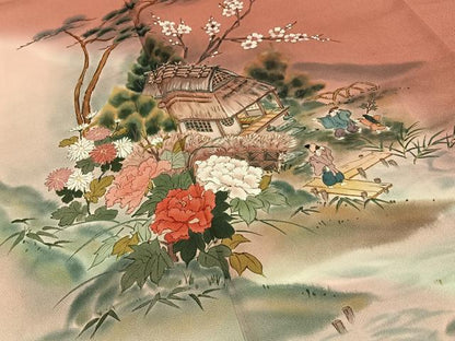 平和屋着物■訪問着　手描き　人物御所解文　暈し染め　正絹　逸品　BAAY8012hj