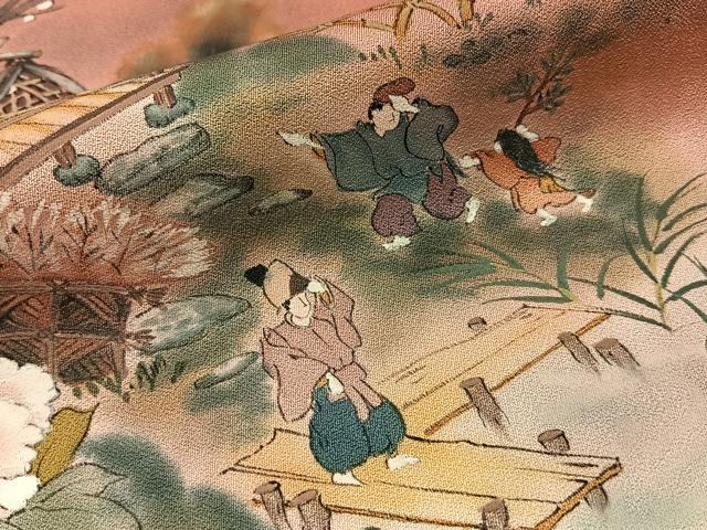 平和屋着物■訪問着　手描き　人物御所解文　暈し染め　正絹　逸品　BAAY8012hj