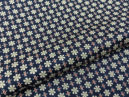 平和屋着物■上質な小紋　小花尽くし　濃紺地　正絹　逸品　BAAY8013hj