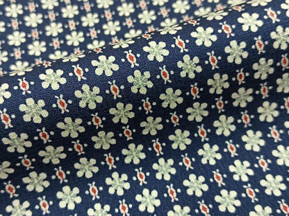 平和屋着物■上質な小紋　小花尽くし　濃紺地　正絹　逸品　BAAY8013hj