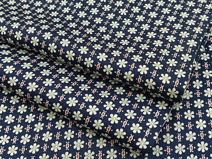 平和屋着物■上質な小紋　小花尽くし　濃紺地　正絹　逸品　BAAY8013hj