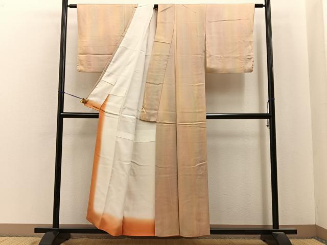 平和屋着物■上質な小紋　霞文　暈し染め　正絹　逸品　BAAY8014hj
