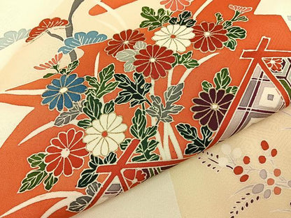 平和屋着物■訪問着　重ね山吉祥花文　金彩　正絹　逸品　BAAY8015hj