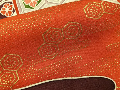 平和屋着物■訪問着　重ね山吉祥花文　金彩　正絹　逸品　BAAY8015hj