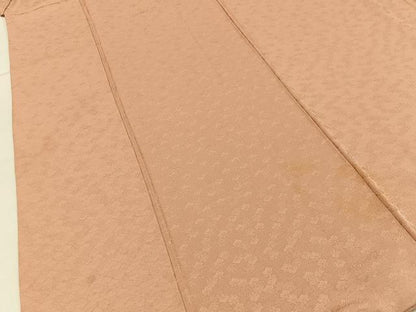 平和屋着物■上質な色無地　桐地紋　深支子色　正絹　逸品　BAAY8018hj