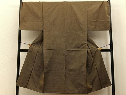 平和屋着物●男性　紬　120亀甲　総詰め　正絹　逸品　BAAY8022hj