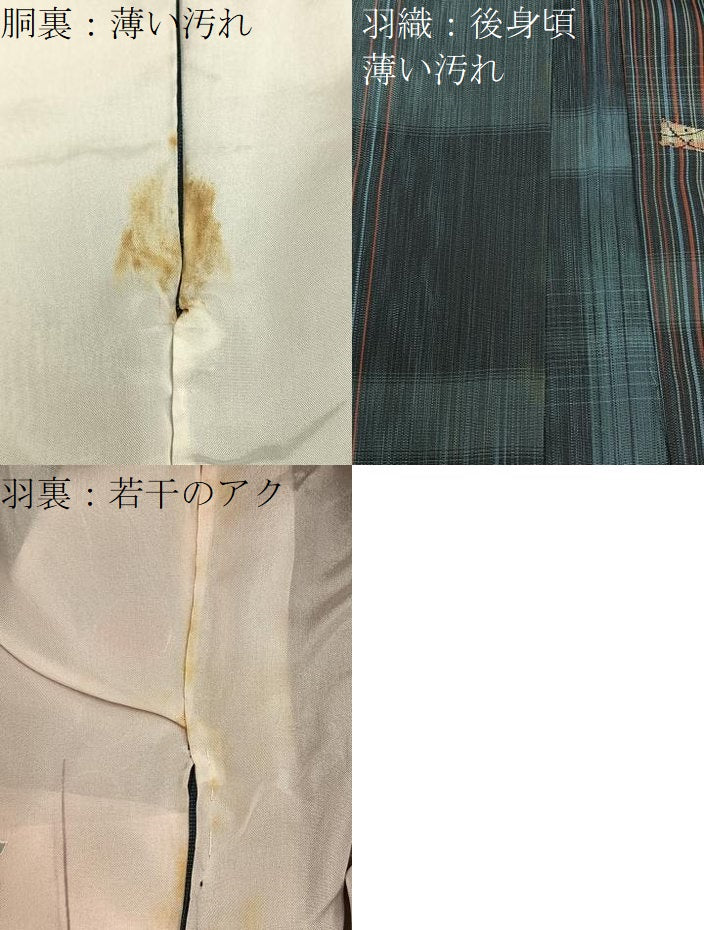 平和屋着物■上質な紬　アンサンブル　簪　正絹　逸品　未使用　BAAY8024hj