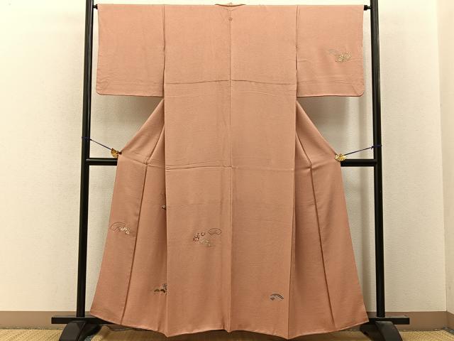 平和屋着物■訪問着　駒刺繍　総刺繍　地紙吉祥花文　金銀糸　正絹　逸品　BAAY8028hj