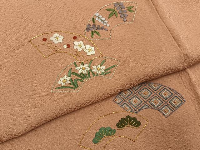 平和屋着物■訪問着　駒刺繍　総刺繍　地紙吉祥花文　金銀糸　正絹　逸品　BAAY8028hj