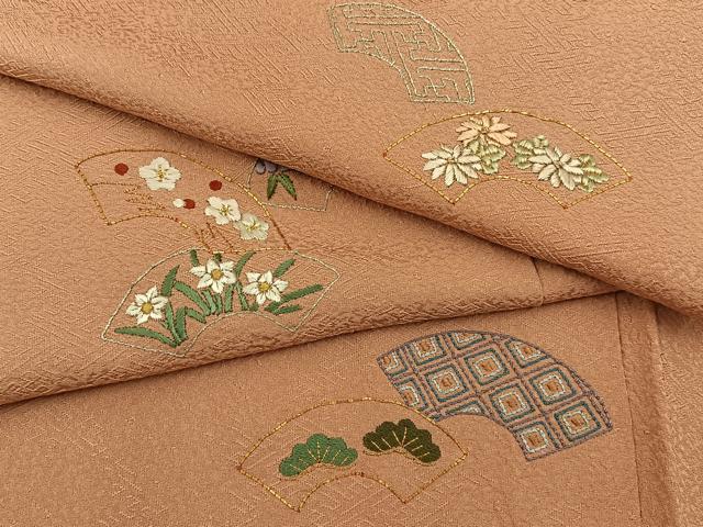 平和屋着物■訪問着　駒刺繍　総刺繍　地紙吉祥花文　金銀糸　正絹　逸品　BAAY8028hj