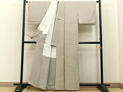 平和屋着物■訪問着　縞　銀糸　正絹　逸品　BAAY8031hj