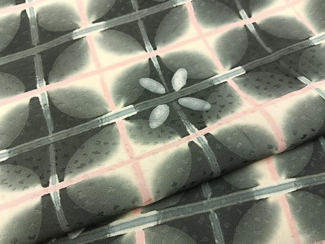 平和屋着物■上質な小紋　ろうけつ染め　七宝文　正絹　逸品　BAAY8032hj