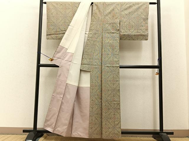 平和屋着物■本場大島紬　7マルキ　蜀江花文　正絹　逸品　BAAY8035hj
