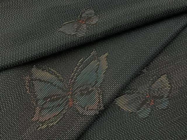 平和屋着物■本場大島紬　舞蝶文　正絹　逸品　未使用　BAAY8036hj