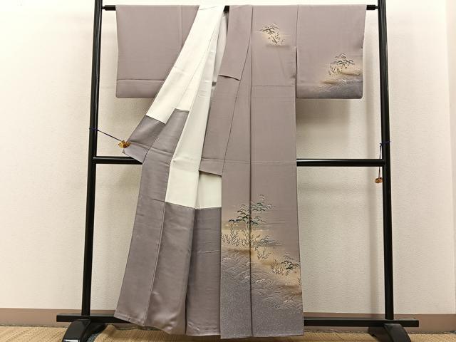 平和屋着物■訪問着　浜松文　暈し染め　金彩　正絹　逸品　BAAY8037hj
