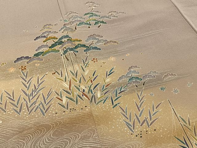 平和屋着物■訪問着　浜松文　暈し染め　金彩　正絹　逸品　BAAY8037hj