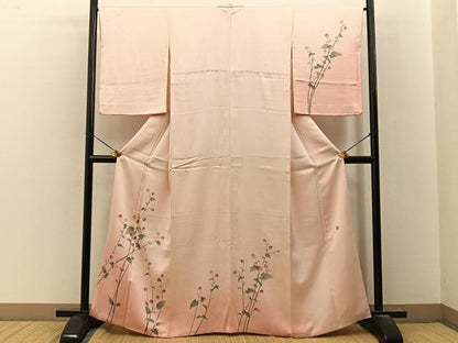 平和屋着物●訪問着　友禅　作家物　草花文　暈し染め　正絹　逸品　BAAY8040hj
