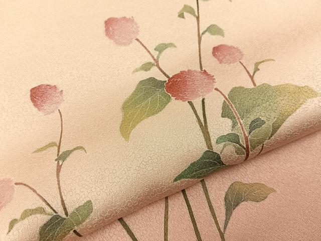 平和屋着物●訪問着　友禅　作家物　草花文　暈し染め　正絹　逸品　BAAY8040hj