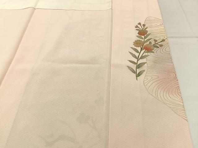 平和屋着物■豪華色留袖　檜扇孔雀花文　暈し染め　金彩　正絹　逸品　BAAY8043hj