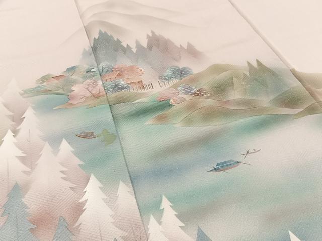平和屋着物■訪問着　風景文　暈し染め　金銀彩　正絹　逸品　BAAY8045hj