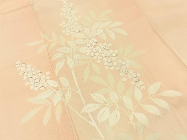 平和屋着物■訪問着　刺繍　南天文　暈し染め　金彩　やまと誂製　正絹　逸品　BAAY8046hj