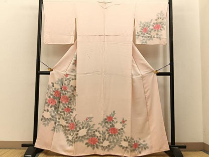 平和屋着物■訪問着　刺繍　薔薇　正絹　逸品　BAAY8047hj