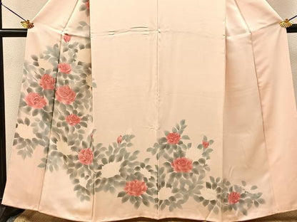 平和屋着物■訪問着　刺繍　薔薇　正絹　逸品　BAAY8047hj