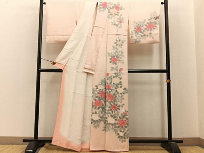 平和屋着物■訪問着　刺繍　薔薇　正絹　逸品　BAAY8047hj