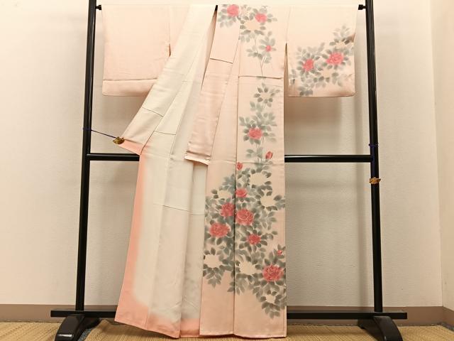 平和屋着物■訪問着　刺繍　薔薇　正絹　逸品　BAAY8047hj