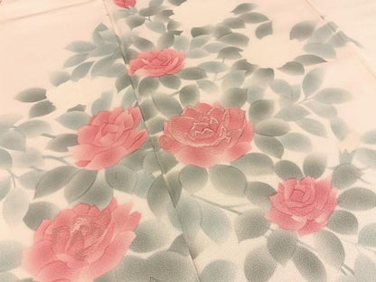 平和屋着物■訪問着　刺繍　薔薇　正絹　逸品　BAAY8047hj