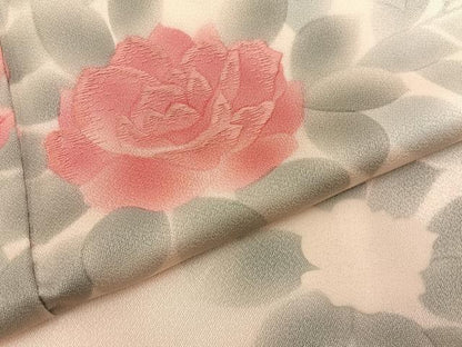 平和屋着物■訪問着　刺繍　薔薇　正絹　逸品　BAAY8047hj