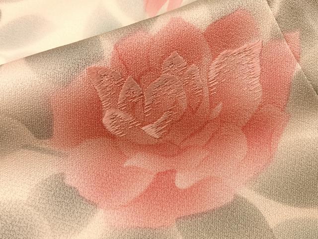 平和屋着物■訪問着　刺繍　薔薇　正絹　逸品　BAAY8047hj