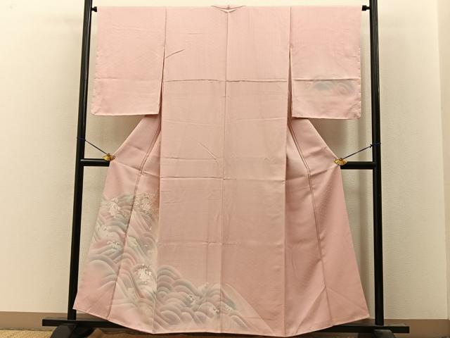 平和屋着物■訪問着　刺繍　立波冊子花文　暈し染め　正絹　逸品　未使用　BAAY8049hj