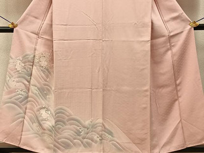 平和屋着物■訪問着　刺繍　立波冊子花文　暈し染め　正絹　逸品　未使用　BAAY8049hj