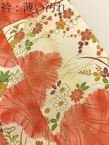 平和屋着物■上質な小紋　雲隠れ秋草文　金彩　正絹　逸品　BAAY8050hj
