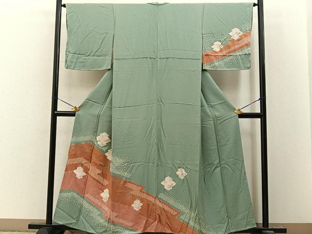平和屋着物■訪問着　絞り　松皮菱　金銀彩　正絹　逸品　未使用　BAAY8052hj