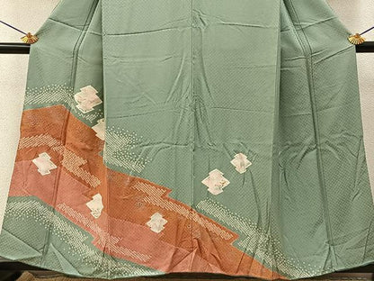 平和屋着物■訪問着　絞り　松皮菱　金銀彩　正絹　逸品　未使用　BAAY8052hj