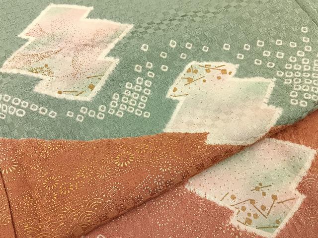 平和屋着物■訪問着　絞り　松皮菱　金銀彩　正絹　逸品　未使用　BAAY8052hj