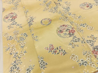 平和屋着物■上質な小紋　花丸文　暈し染め　正絹　逸品　未使用　BAAY8054hj
