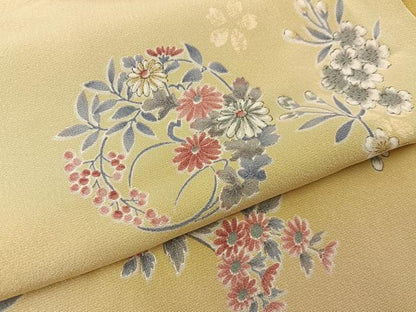 平和屋着物■上質な小紋　花丸文　暈し染め　正絹　逸品　未使用　BAAY8054hj